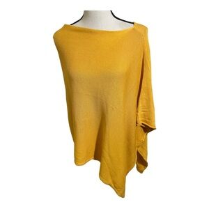 Amo& Bretti womens  poncho mustard silk and cotton blend fits medium.